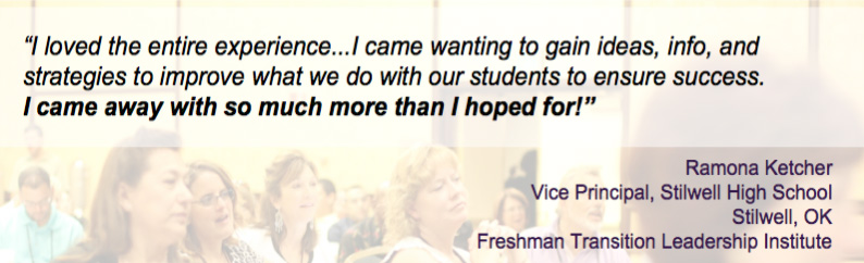 I loved the entire experience...I came wanting to gain ideas, info, and strategies to improve what we do with our students to improve success. I came away with so much more than I hoped for!